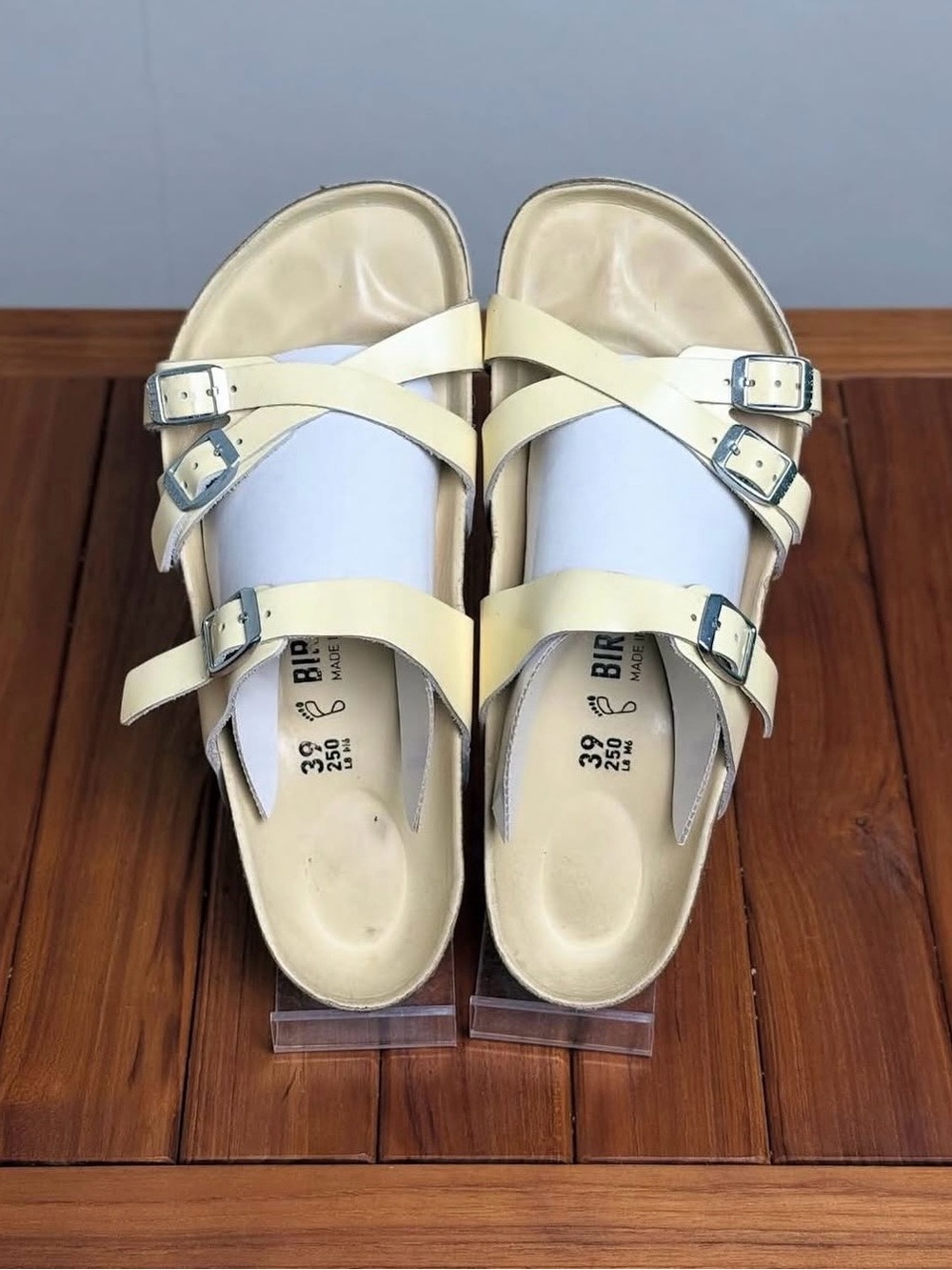 BIRKENSTOCK 💅 Franca Butter High Shine Patent Leather Women's Sandals 37 6 6.5 - Picture 7 of 10